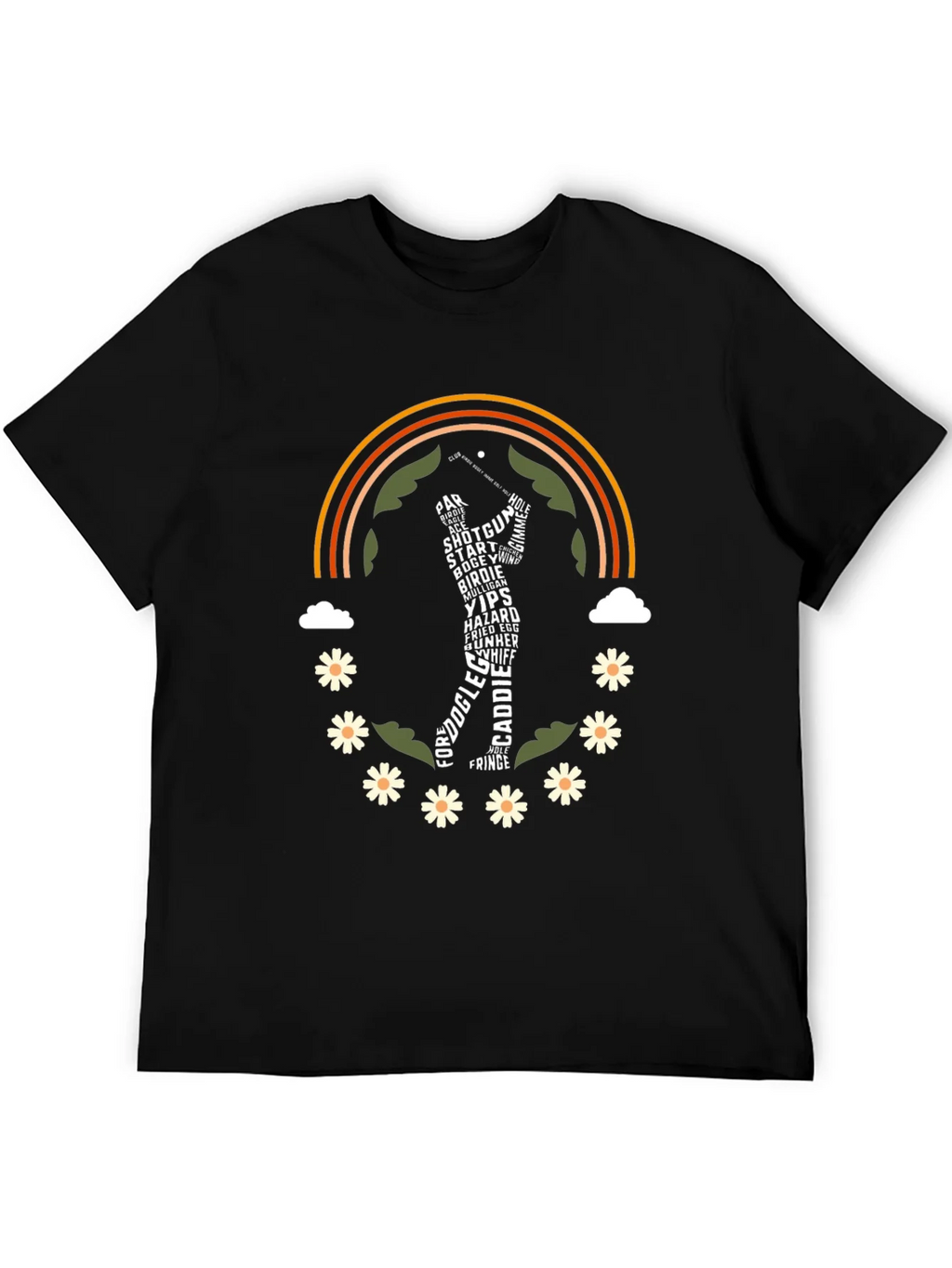 Golf Word Art Rainbow Graphic Tee product image 5