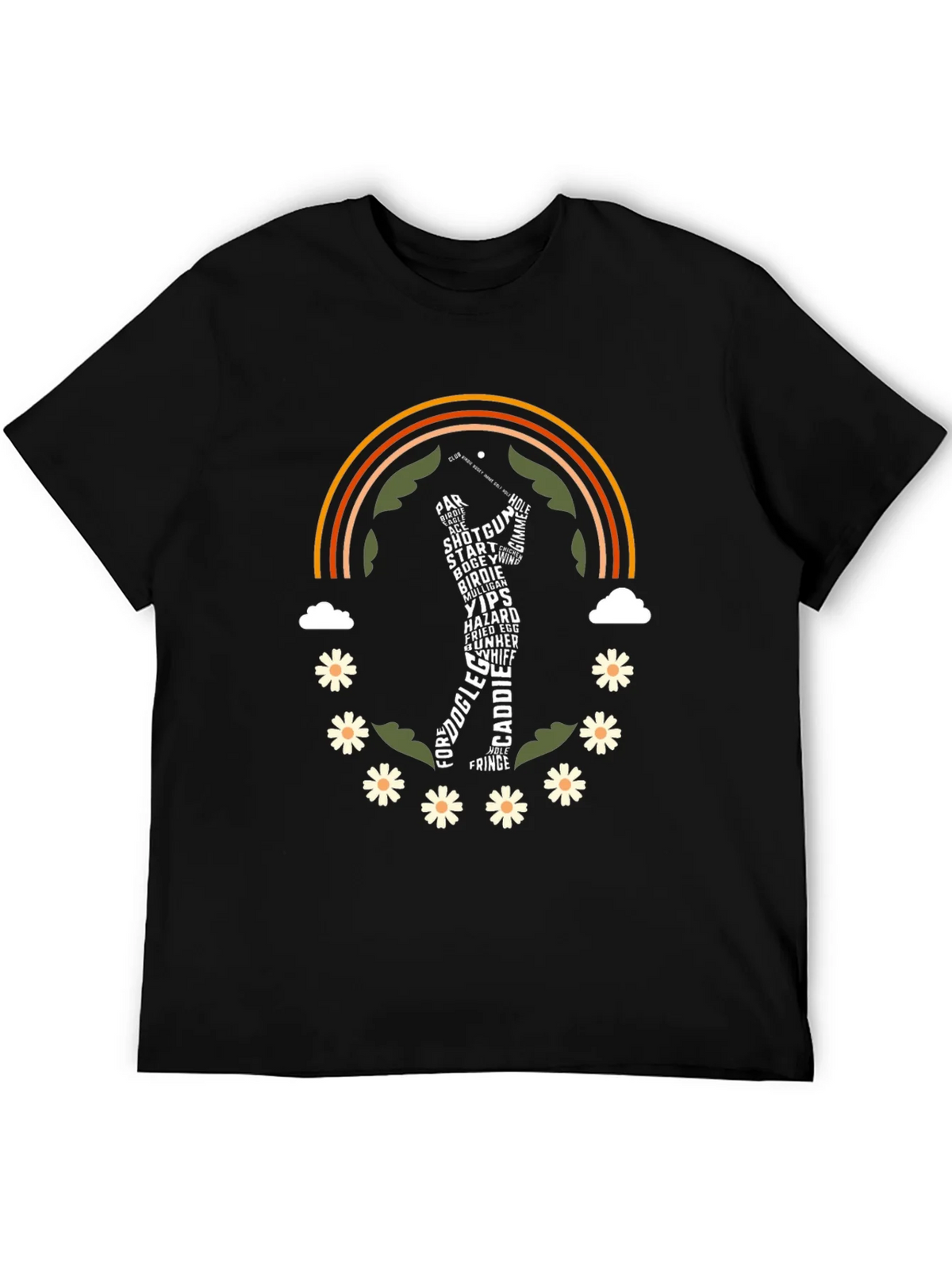 Golf Word Art Rainbow Graphic Tee product image 5