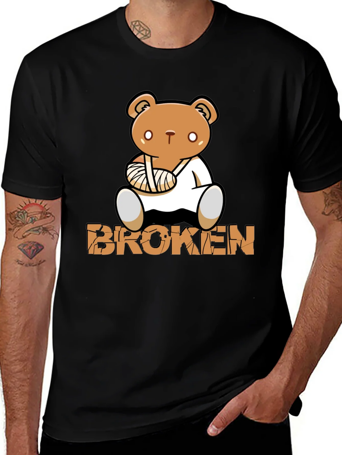 Broken Bear Graphic T-Shirt - Funny Get Well Soon Tee product image 1