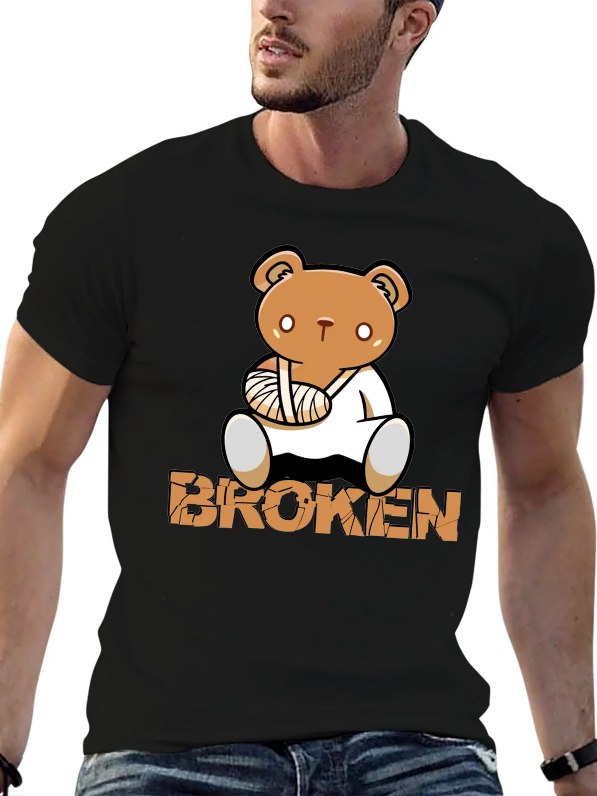 Broken Bear Graphic T-Shirt - Funny Get Well Soon Tee product image 3
