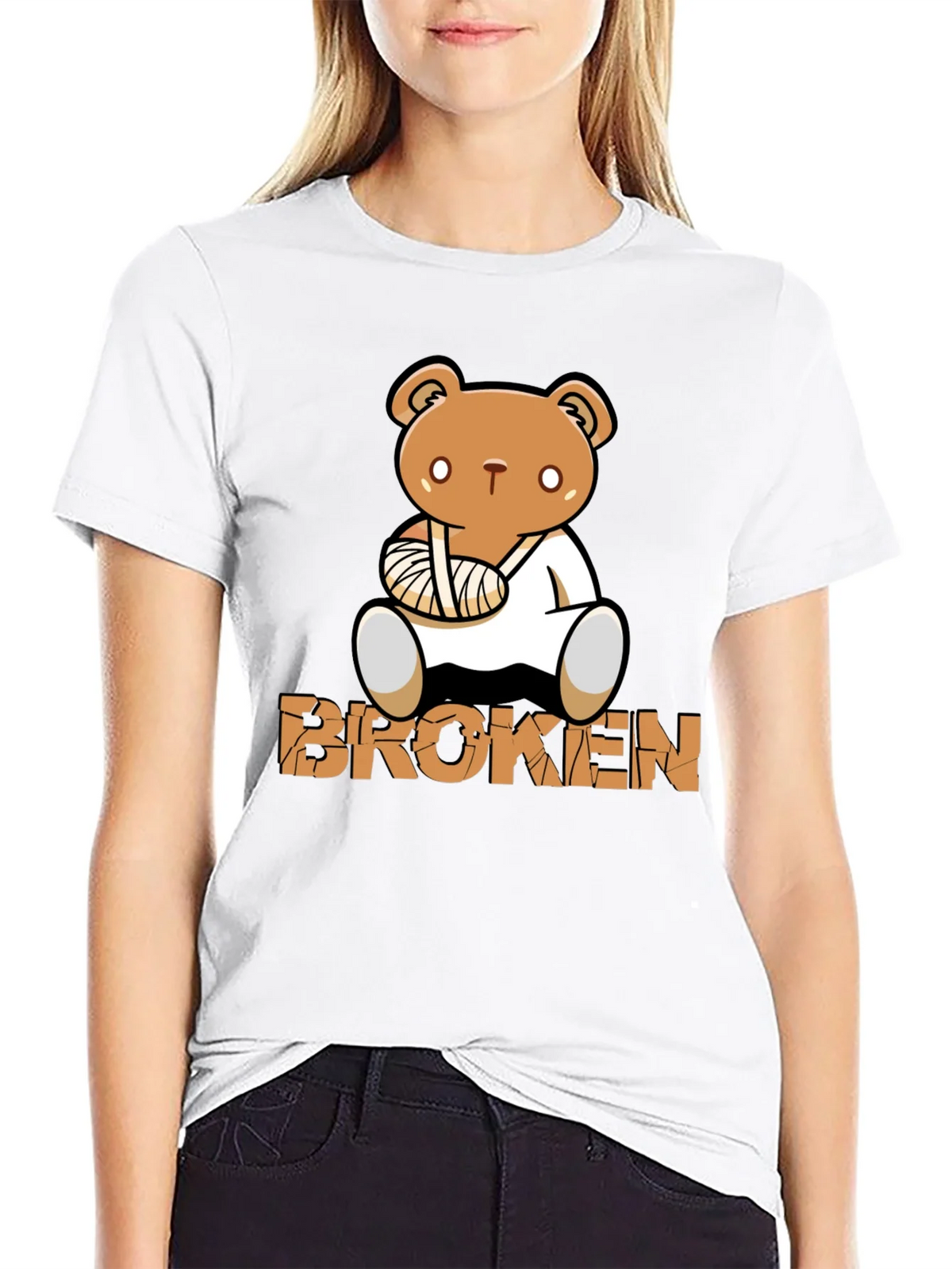 Broken Bear Graphic T-Shirt - Funny Get Well Soon Tee product image 4
