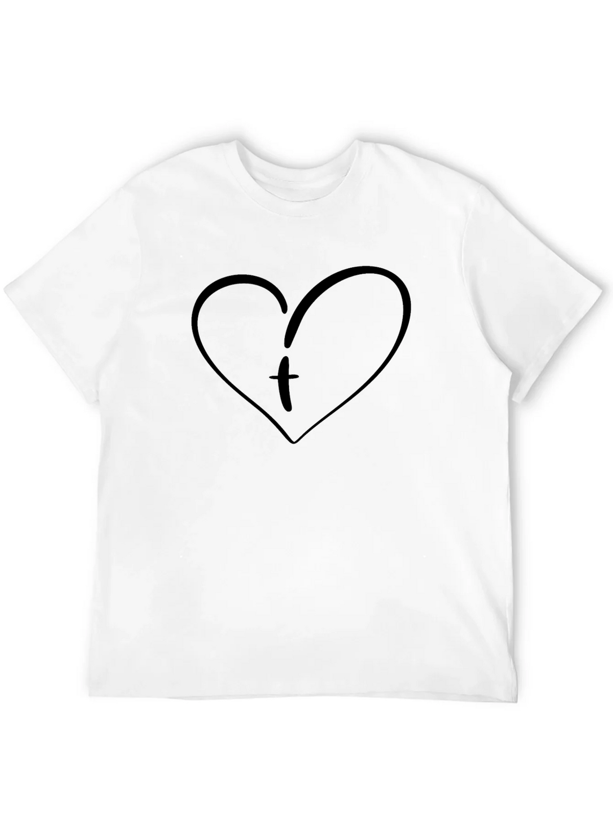 Heart Initial T-Shirt - Black Cotton Tee product image 11