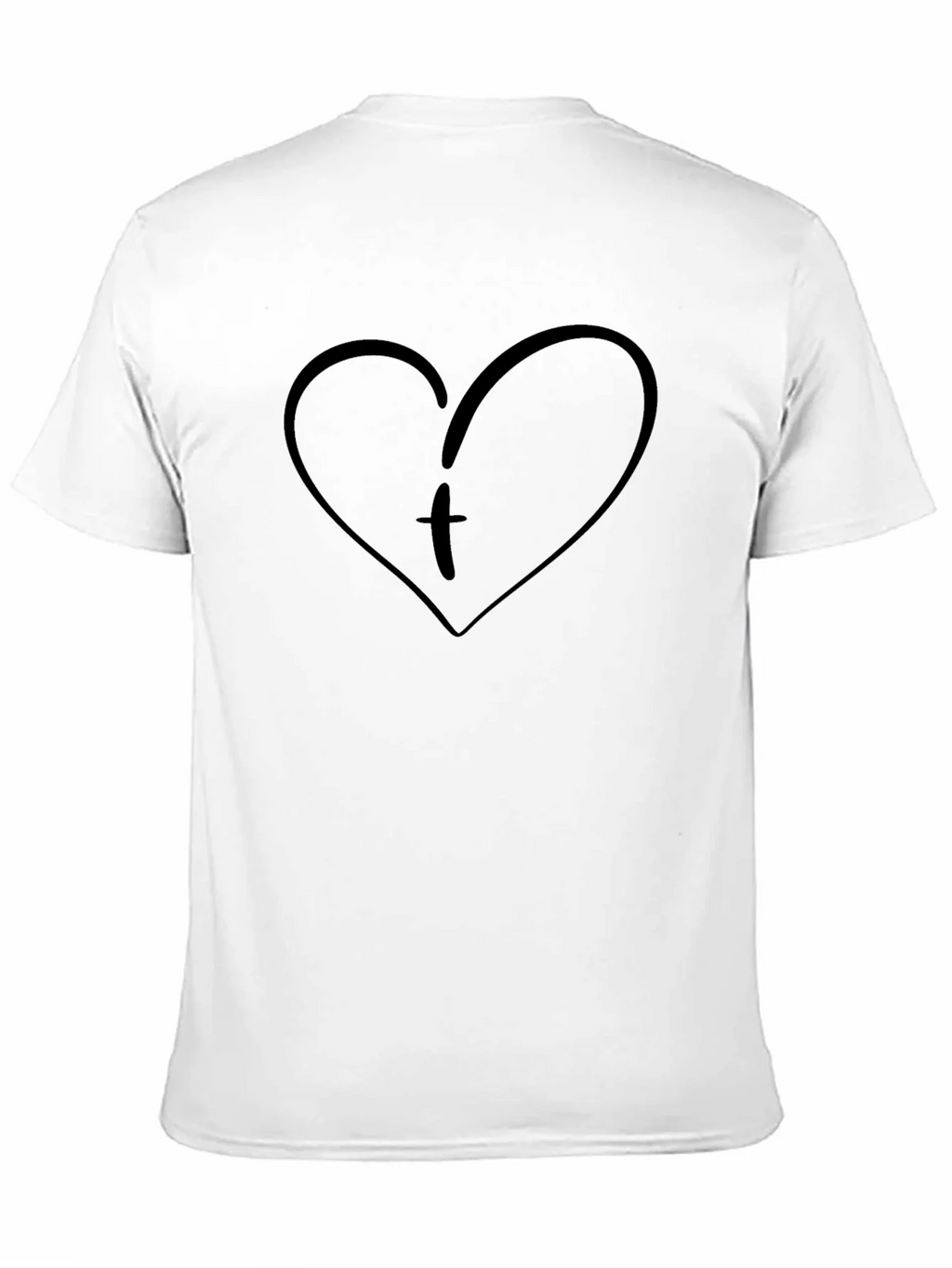 Heart Initial T-Shirt - Black Cotton Tee product image 10