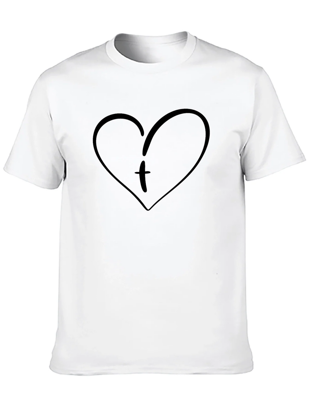 Heart Initial T-Shirt - Black Cotton Tee product image 9