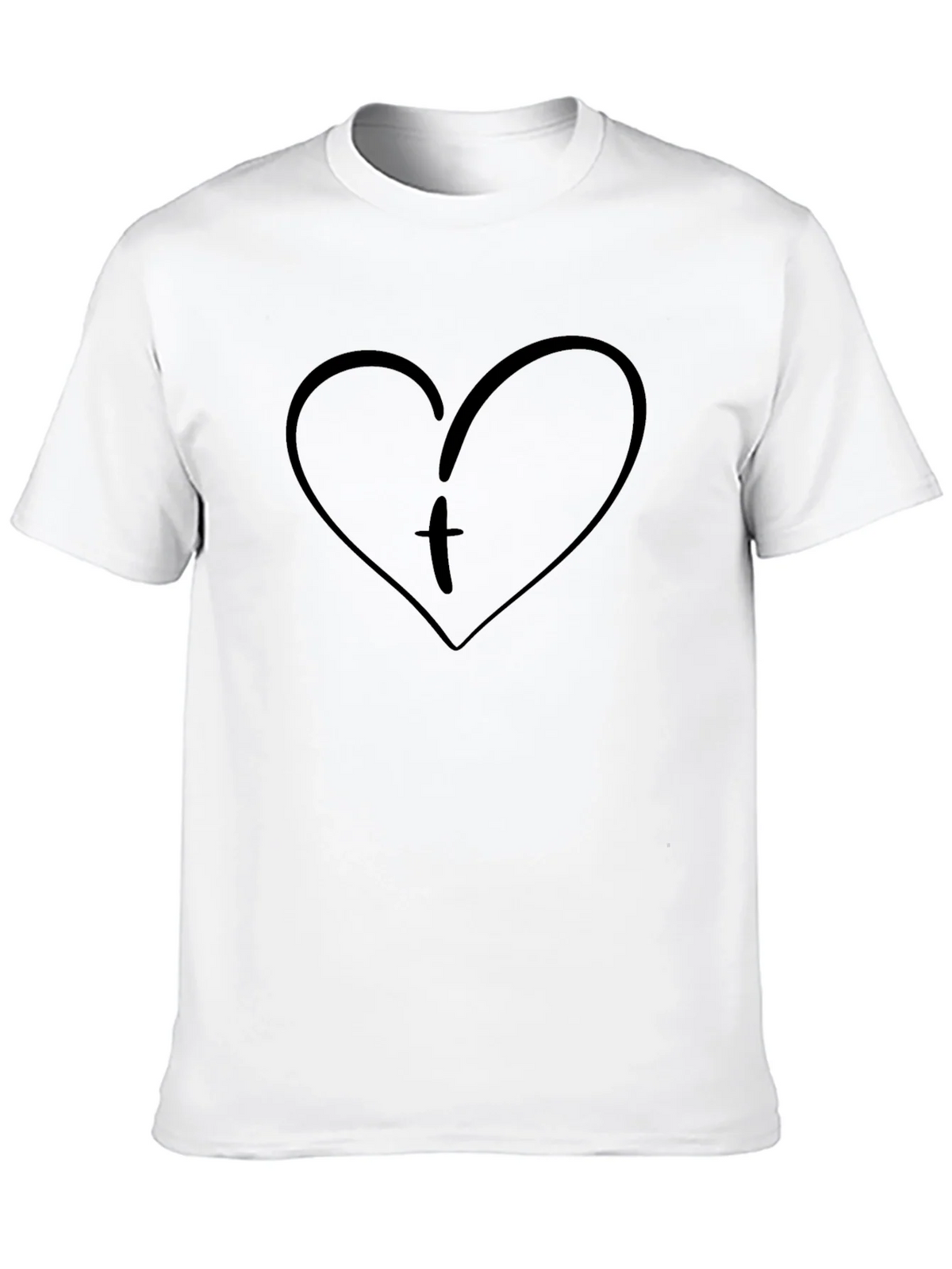 Heart Initial T-Shirt - Black Cotton Tee product image 9