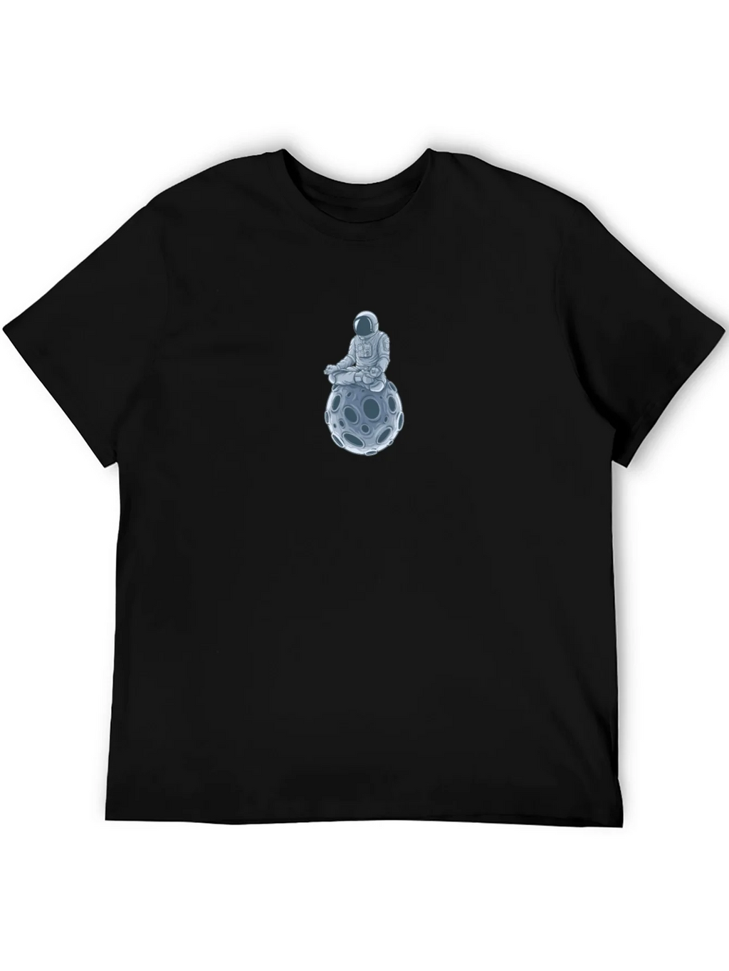 Astronaut Moon Meditation Black T-Shirt product image 5