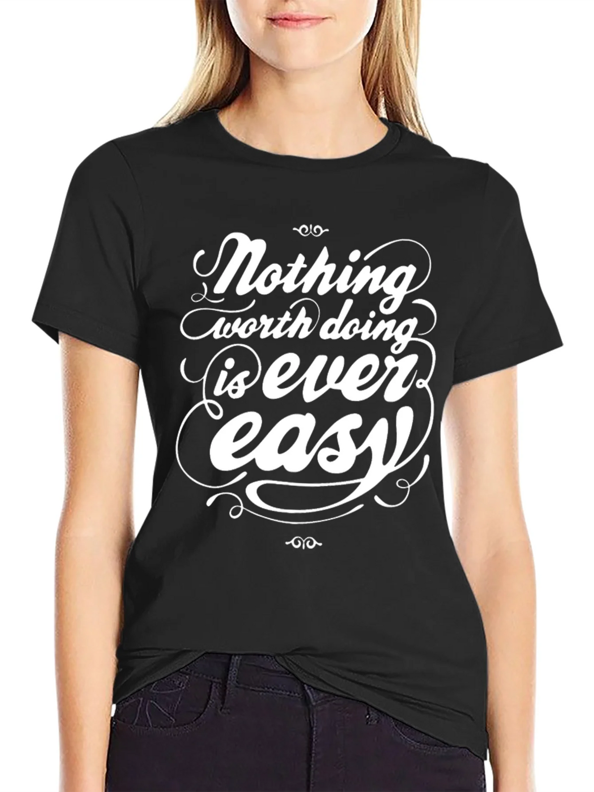 Inspirational Graphic Tee - Nothing Easy T-Shirt product image 2