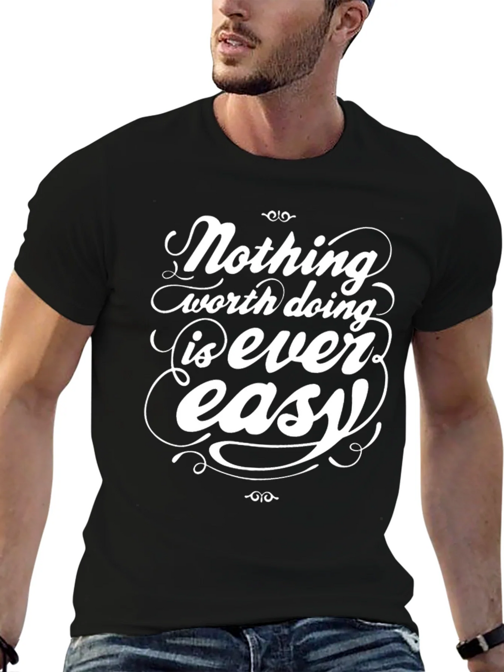 Inspirational Graphic Tee - Nothing Easy T-Shirt product image 6