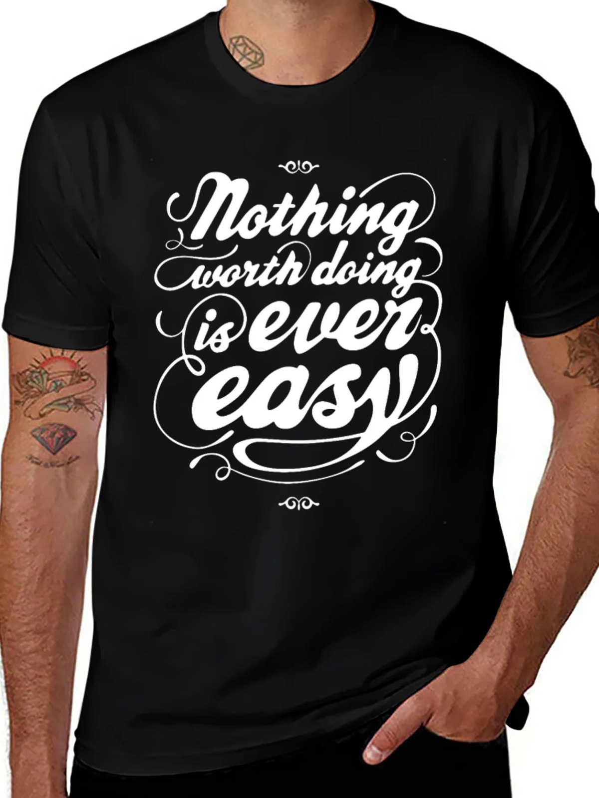 Inspirational Graphic Tee - Nothing Easy T-Shirt product image 1