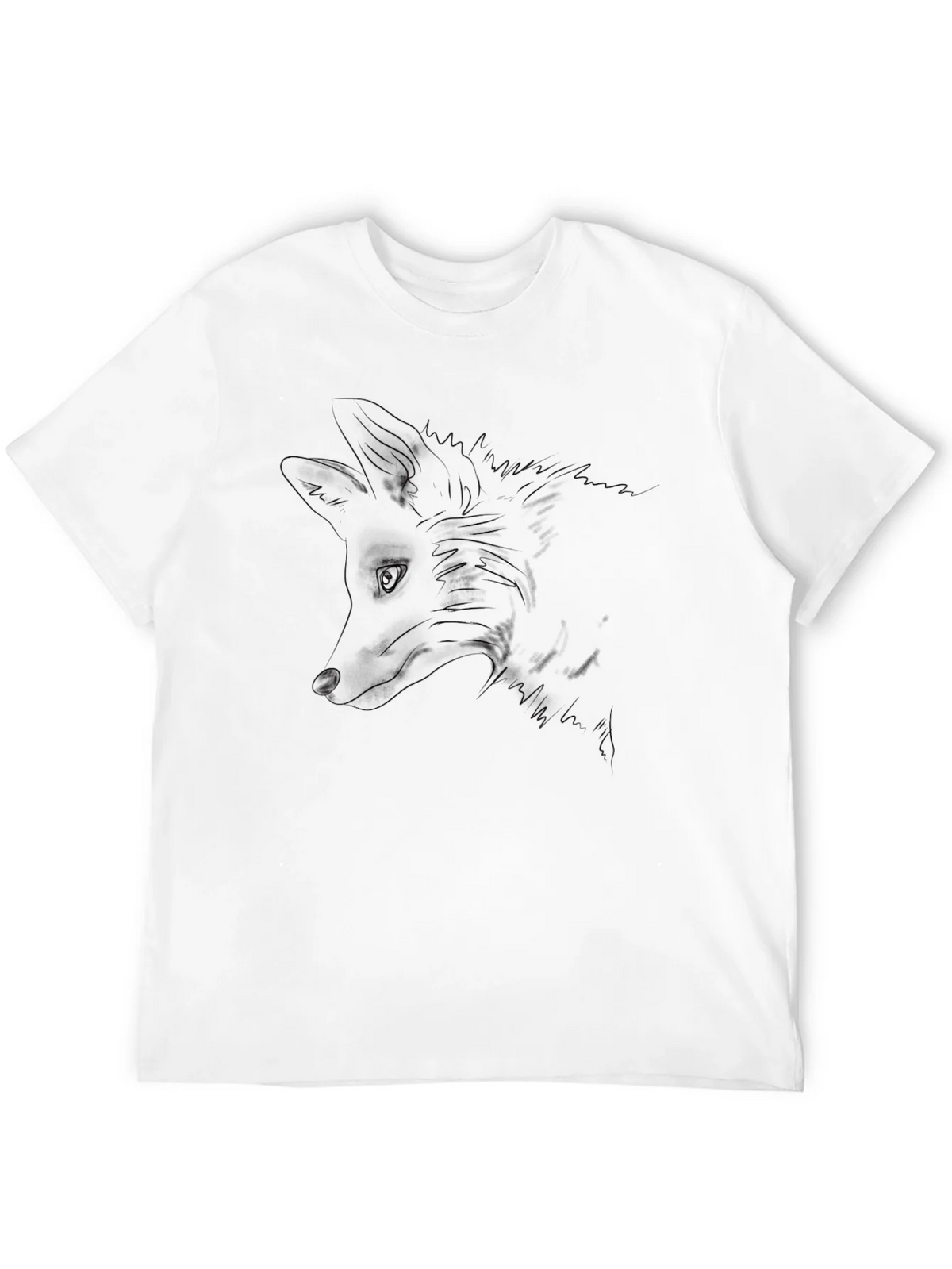 Fox Outline Black T-Shirt - Minimalist Design product image 11