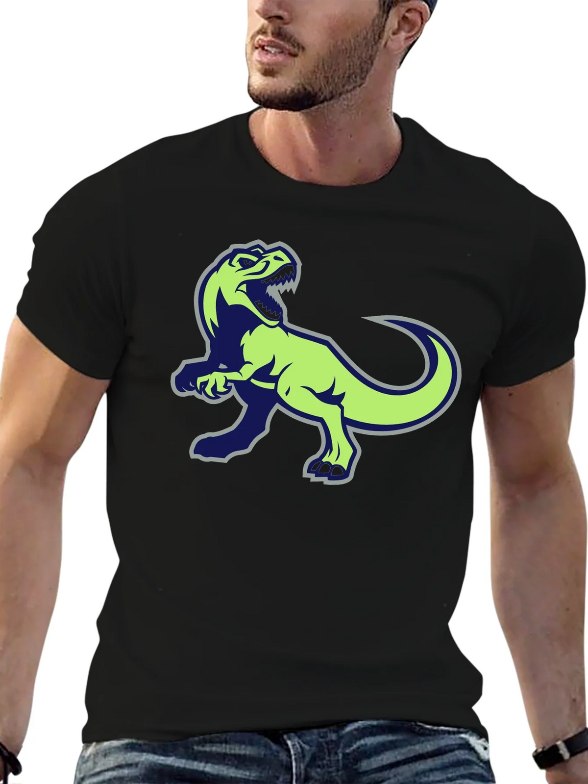 Dinosaur Graphic Black T-Shirt product image 6