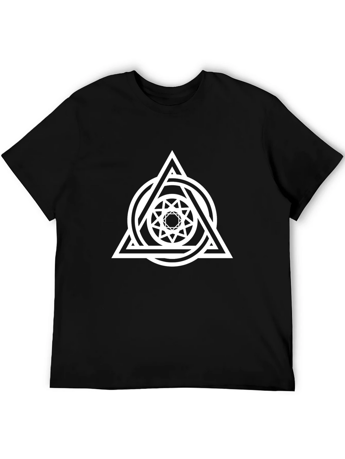 Geometric Triangle Circle Graphic Black Tee product image 5