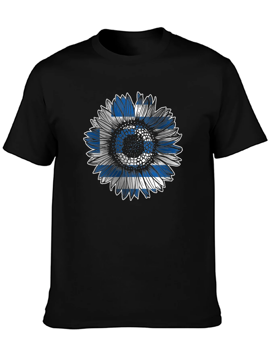 Greek Flag Sunflower T-Shirt - Unique Design product image 3