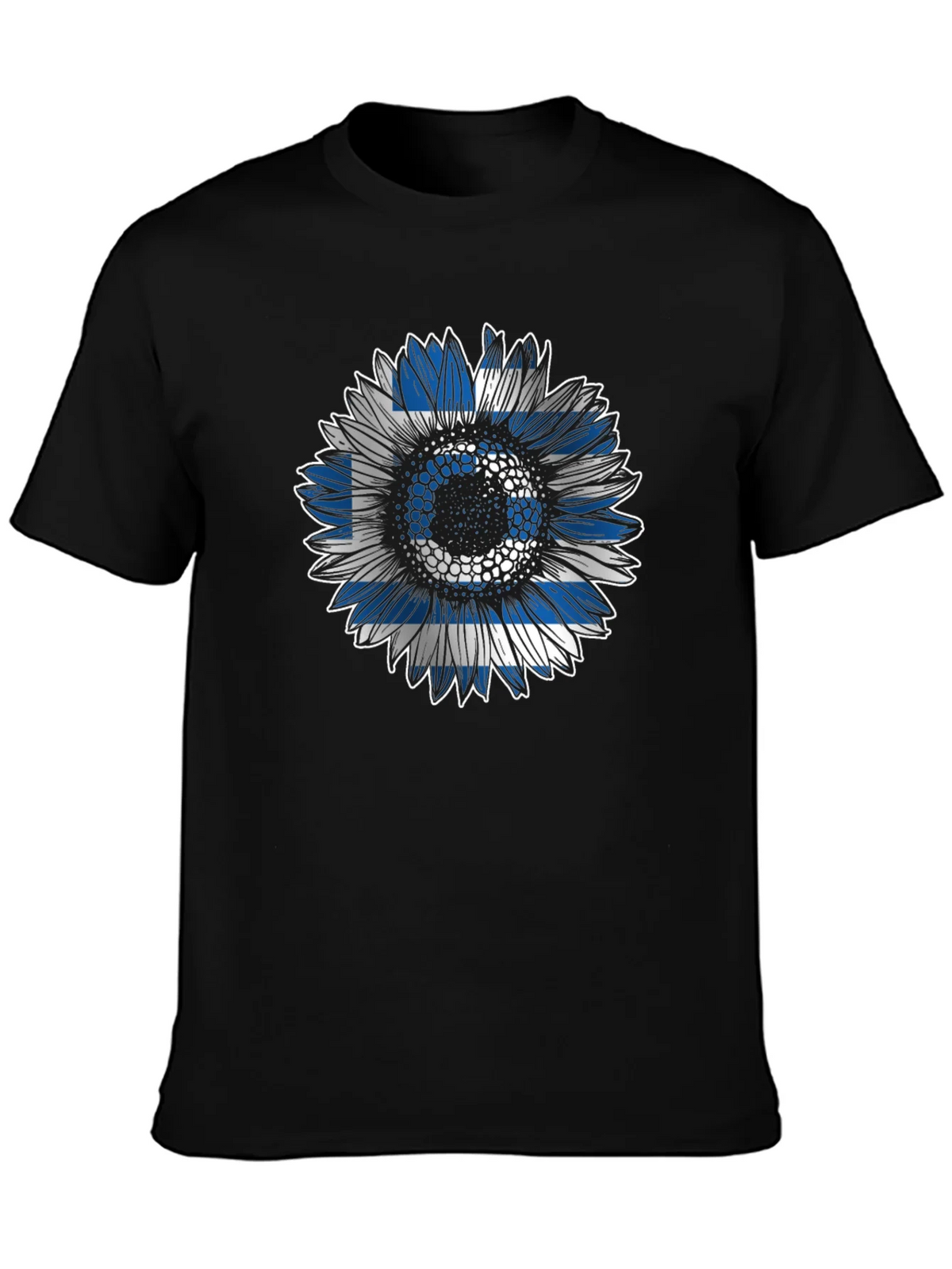 Greek Flag Sunflower T-Shirt - Unique Design product image 3