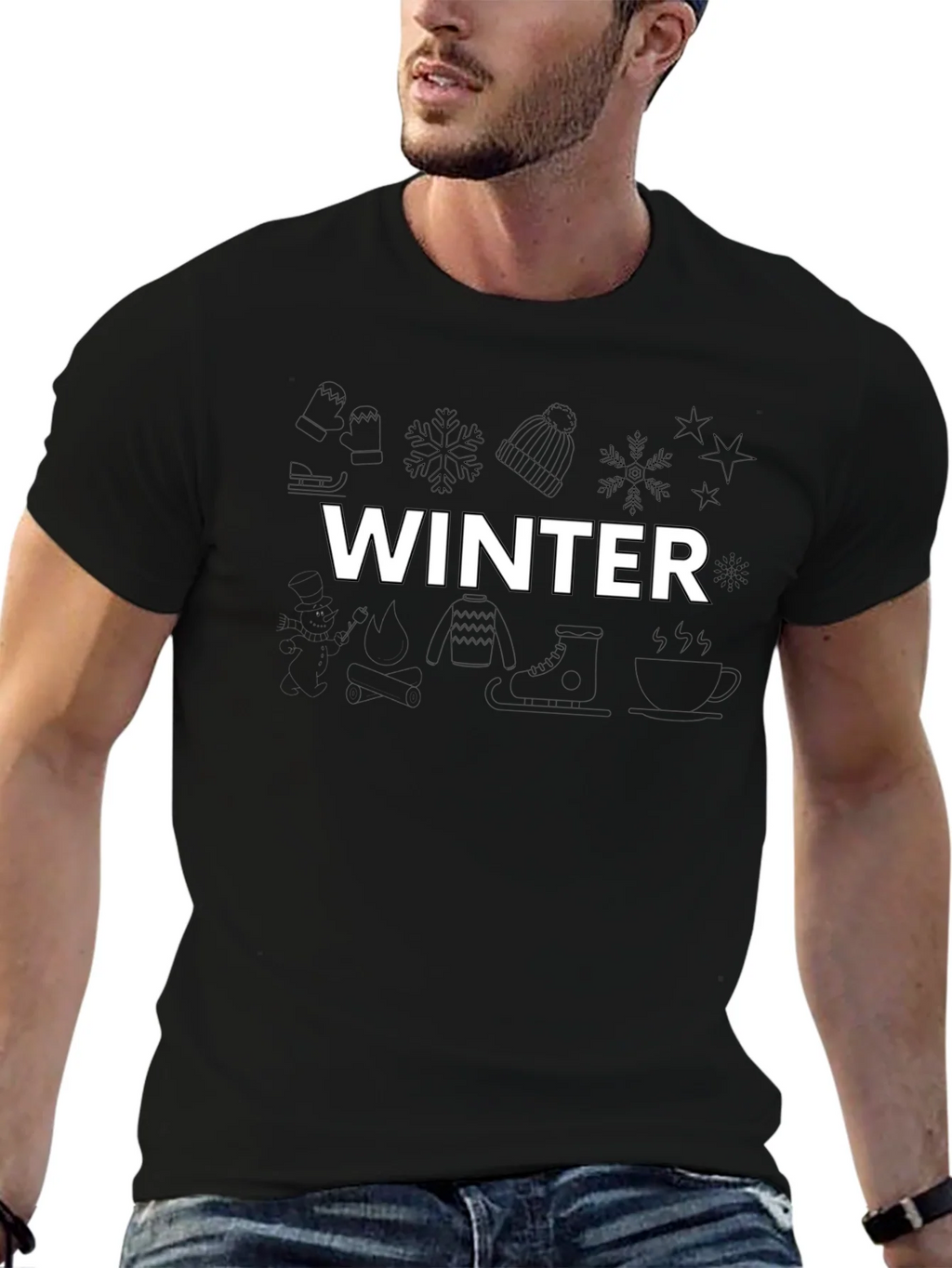 Winter Graphic Black T-Shirt product image 6