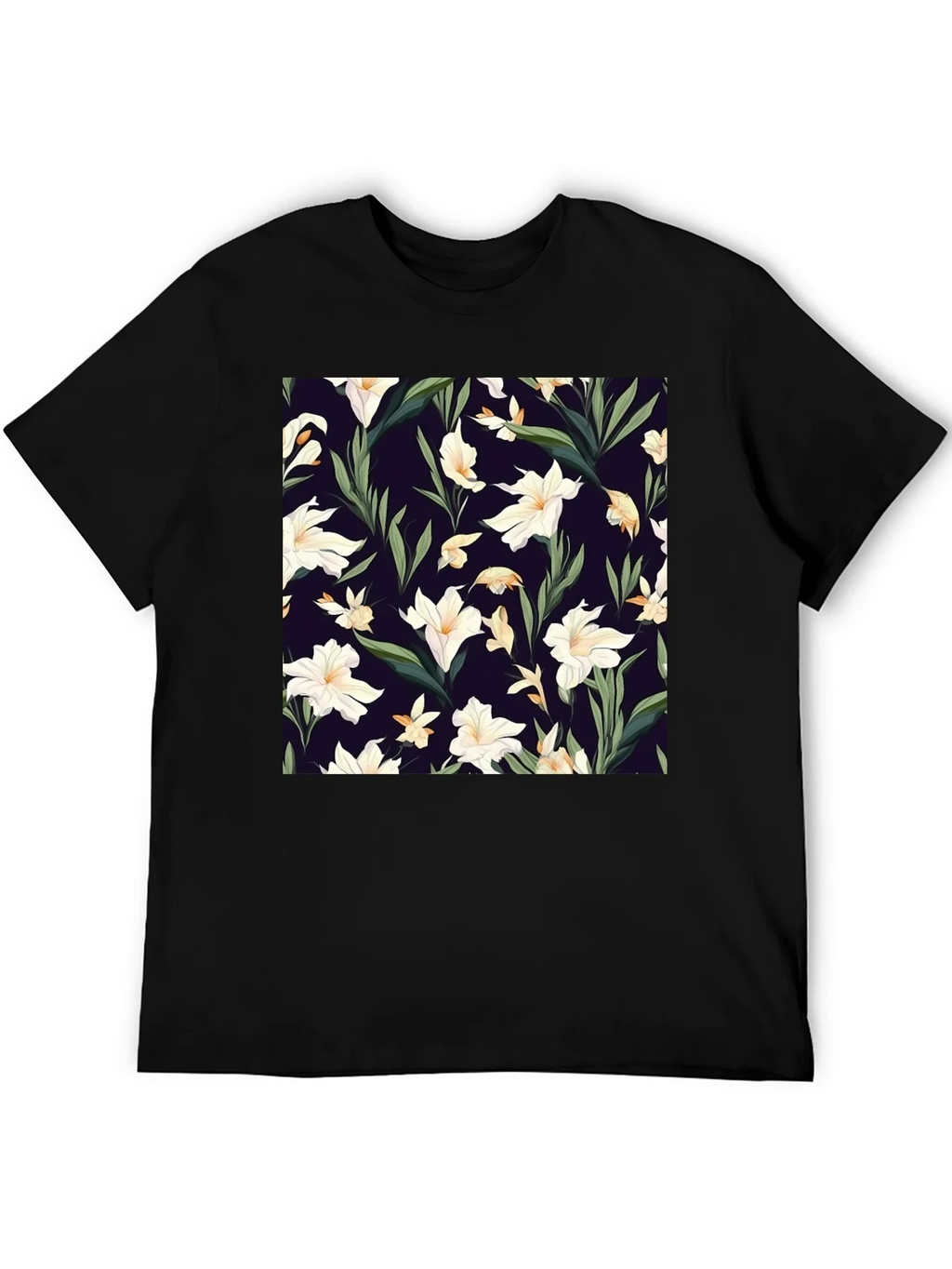 Floral Patterned Black T-Shirt product image 5