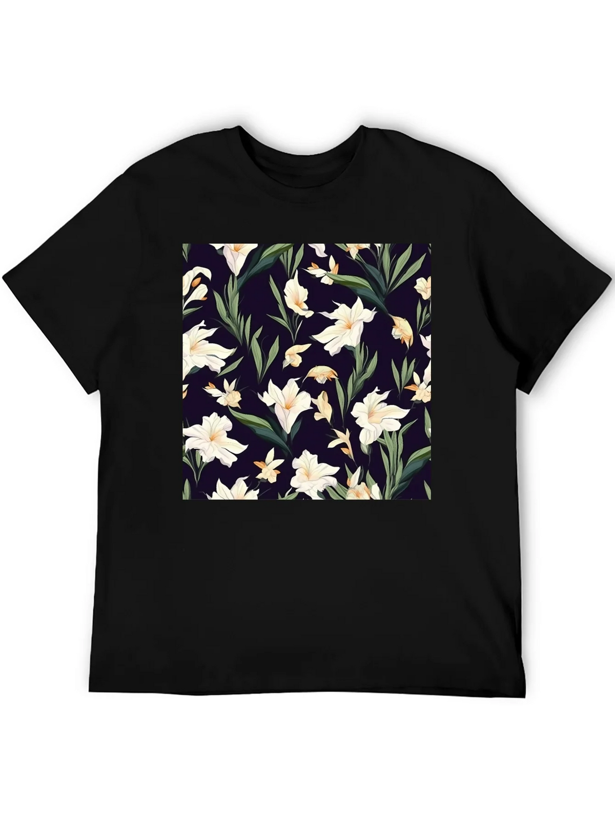 Floral Patterned Black T-Shirt product image 5