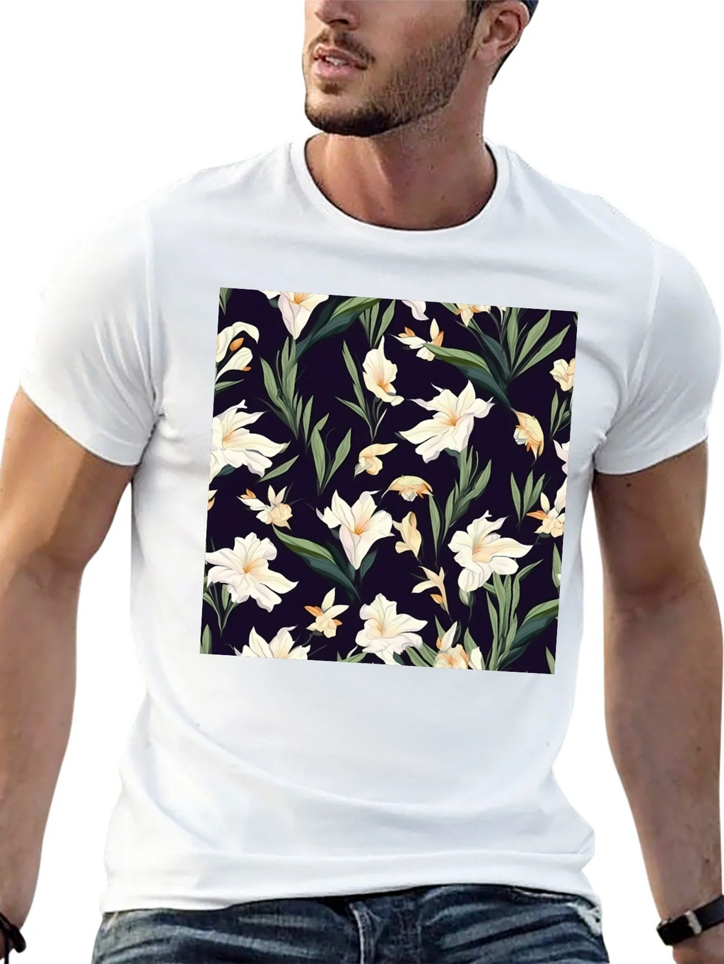Floral Patterned Black T-Shirt product image 11