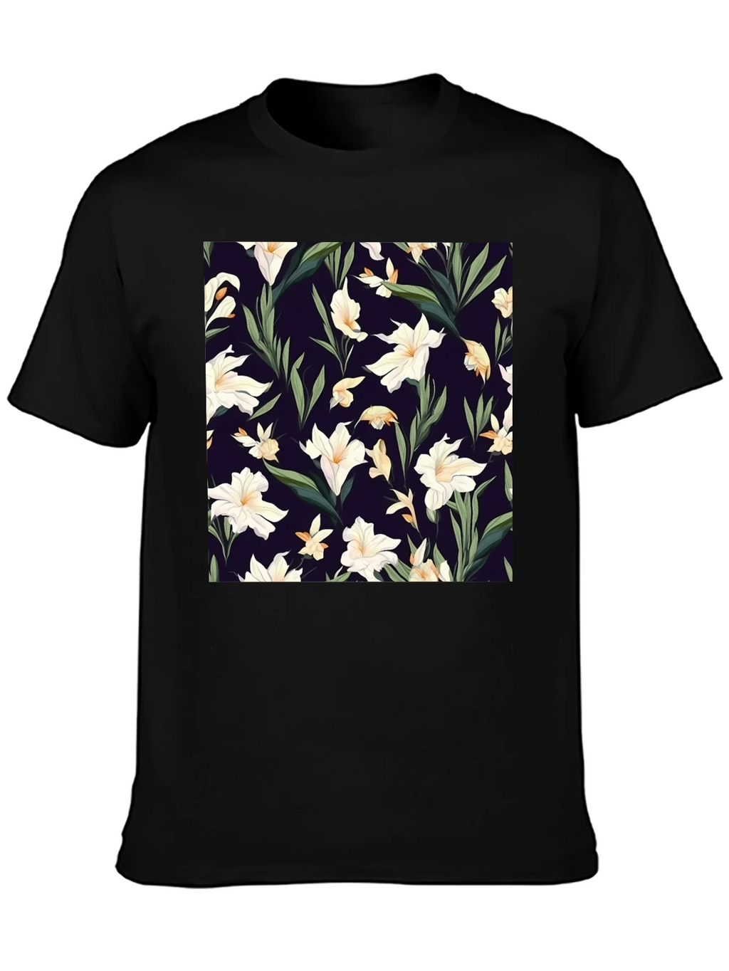 Floral Patterned Black T-Shirt product image 3