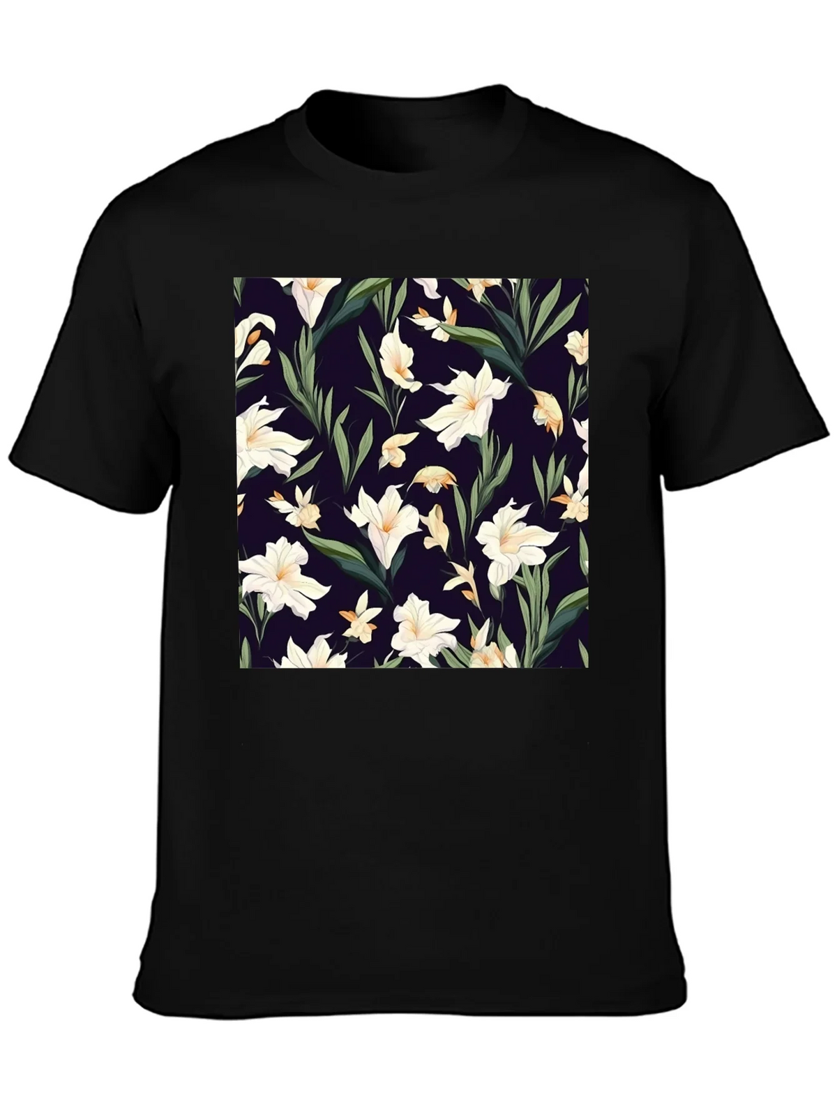 Floral Patterned Black T-Shirt product image 3