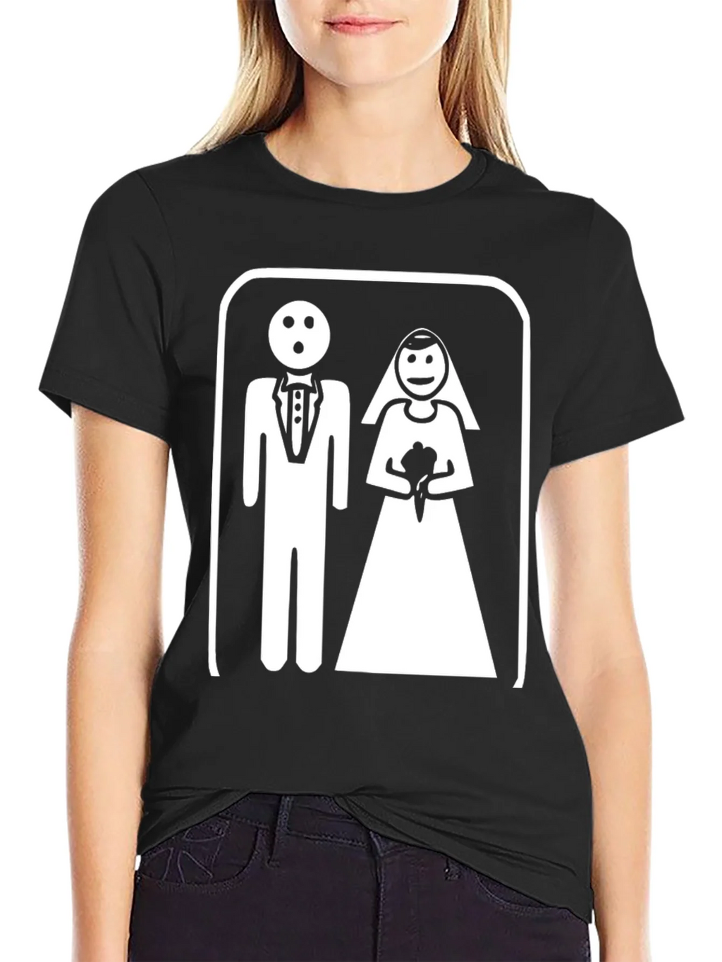 Funny Wedding T-Shirt - Bride & Groom Pictogram product image 2