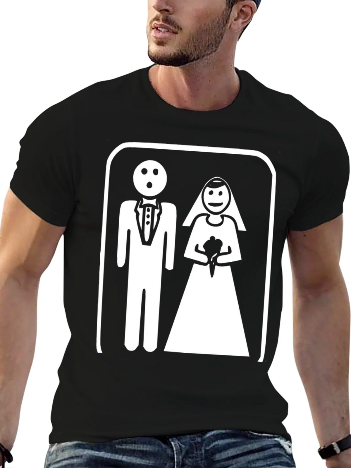 Funny Wedding T-Shirt - Bride & Groom Pictogram product image 6