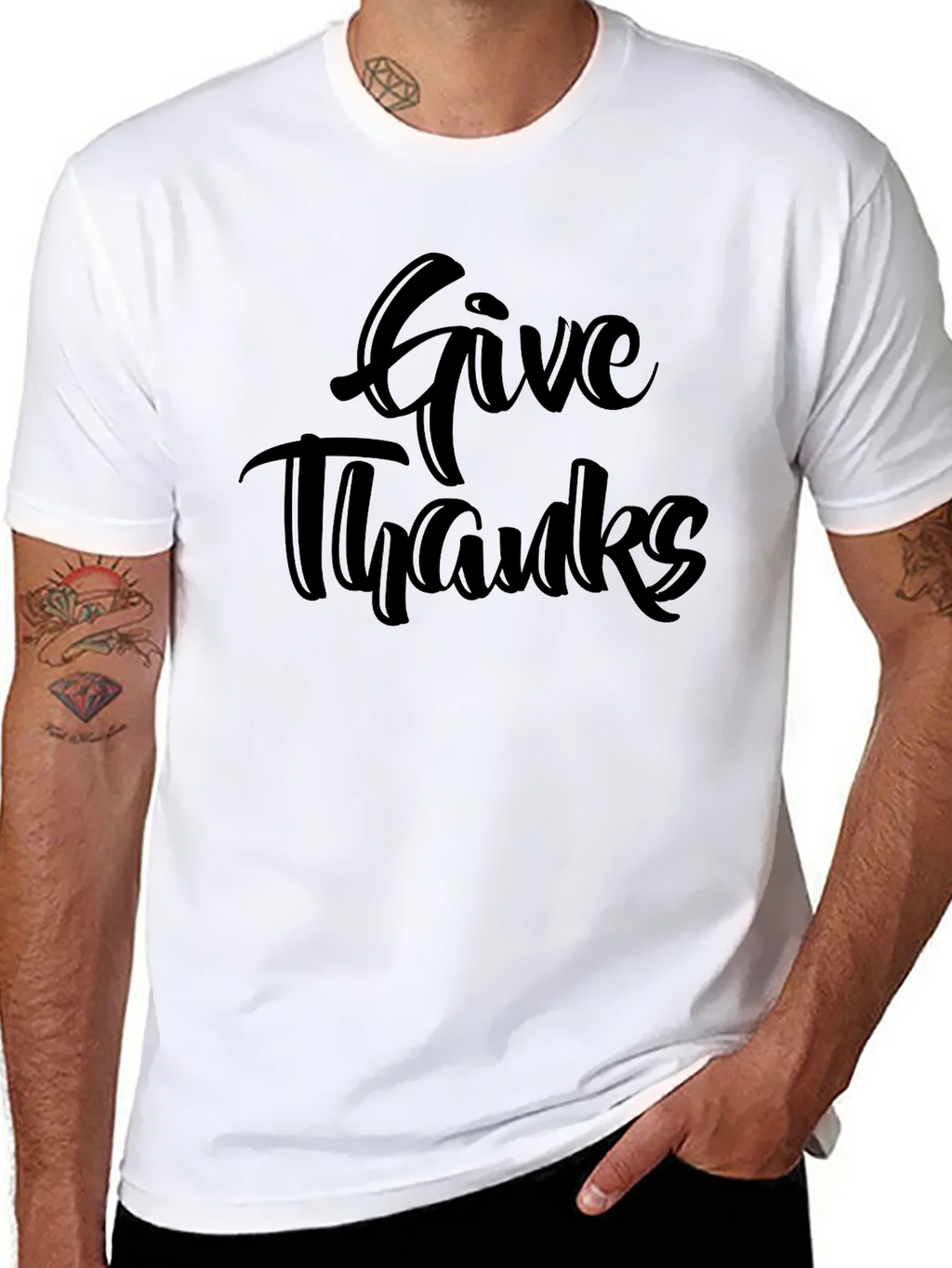 Give Thanks Black T-Shirt product image 7