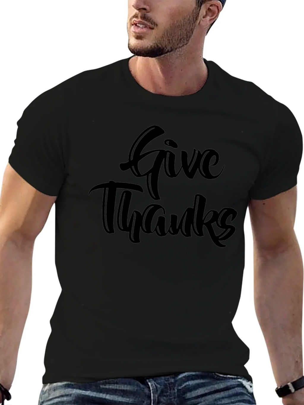 Give Thanks Black T-Shirt product image 6