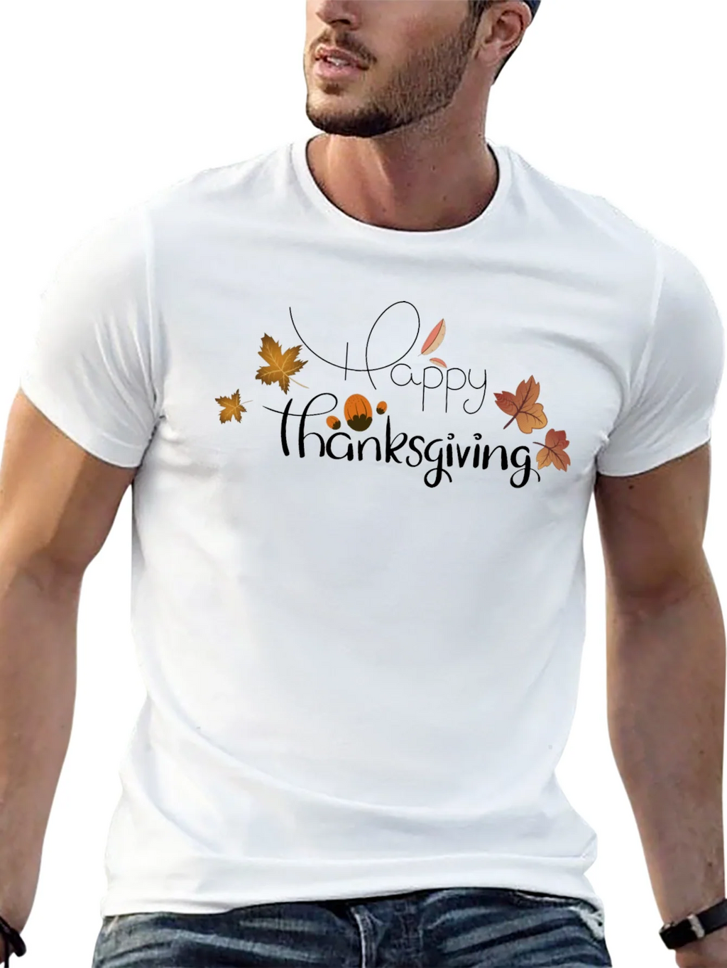 Happy Thanksgiving Graphic Tee - Black product image 8