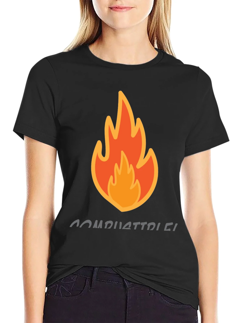Combustible Black Graphic Tee - Fire Design product image 1