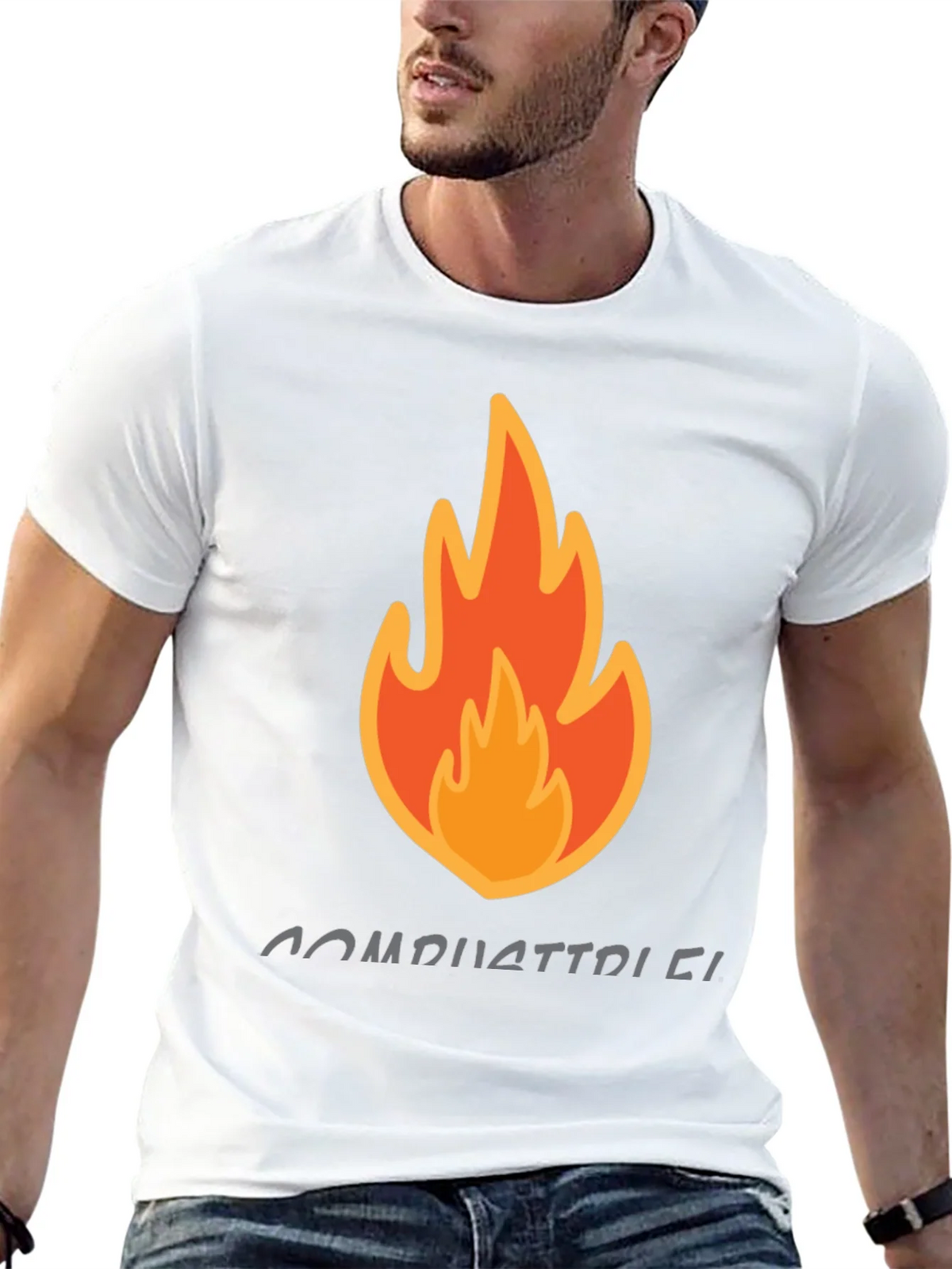 Combustible Black Graphic Tee - Fire Design product image 6