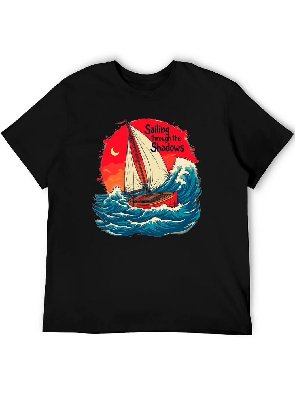 Sail Through Shadows Black Graphic Tee product image 5