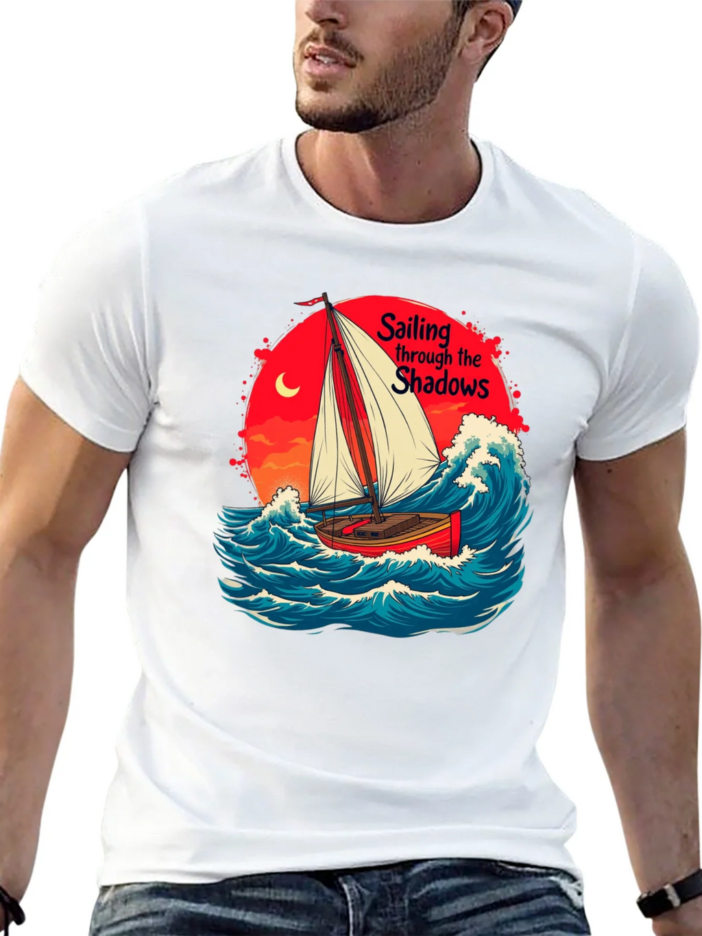 Sail Through Shadows Black Graphic Tee product image 12