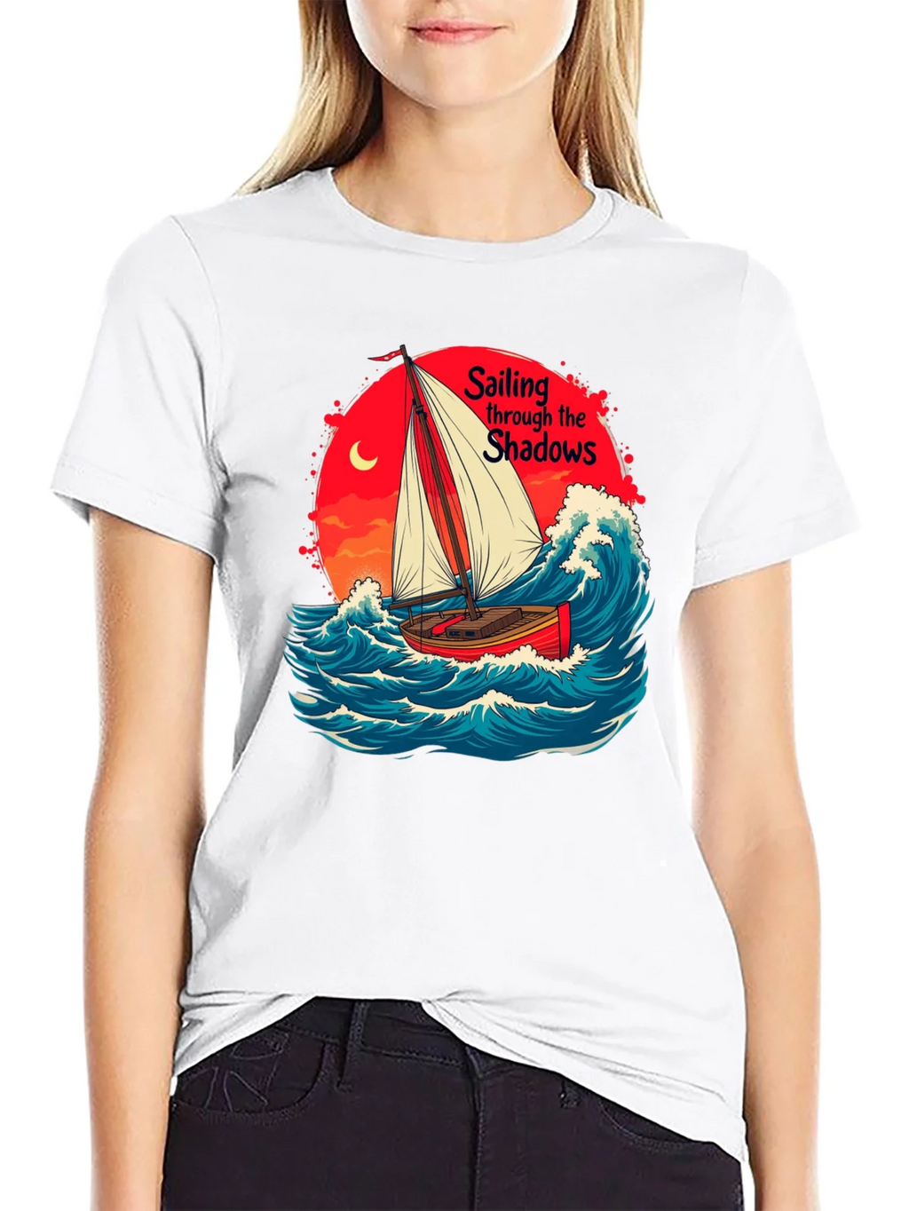 Sail Through Shadows Black Graphic Tee product image 8