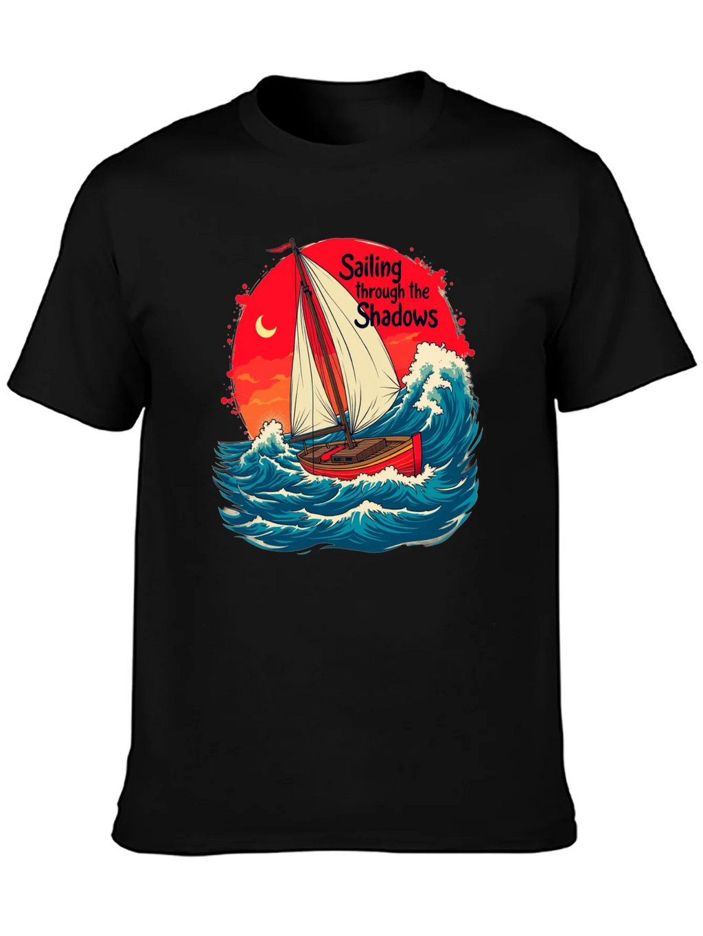 Sail Through Shadows Black Graphic Tee product image 3