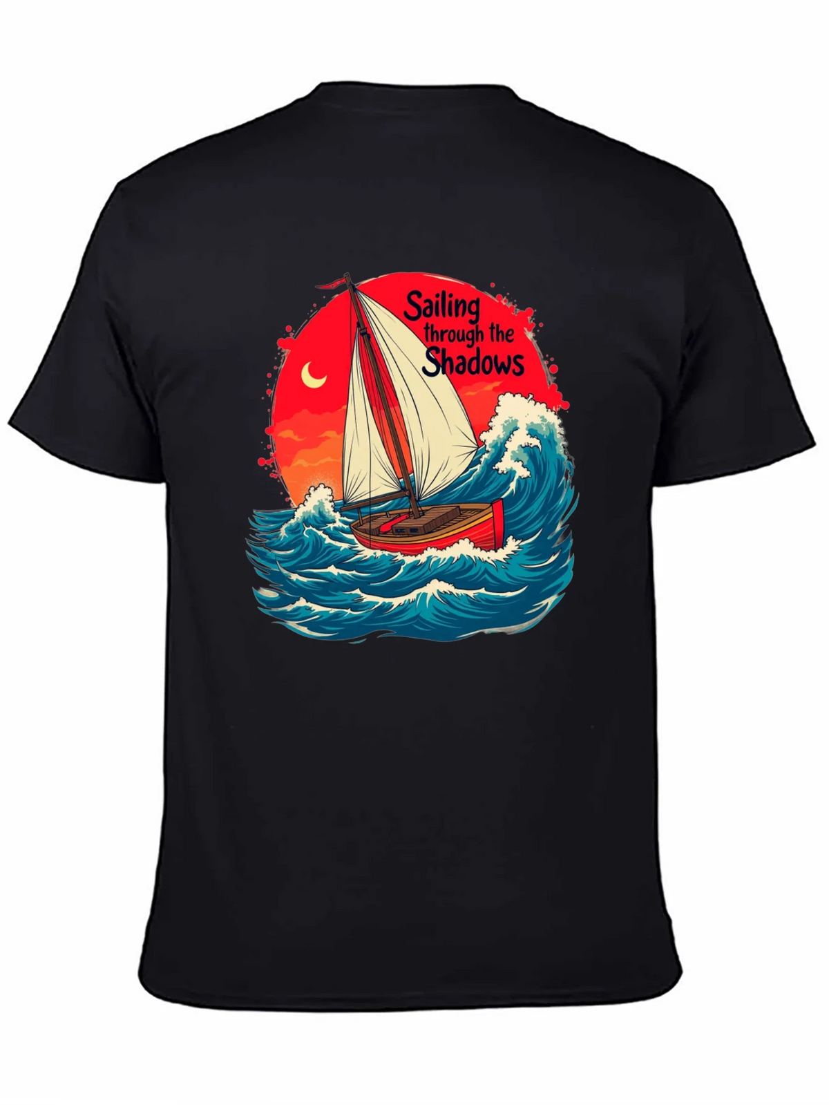 Sail Through Shadows Black Graphic Tee product image 4