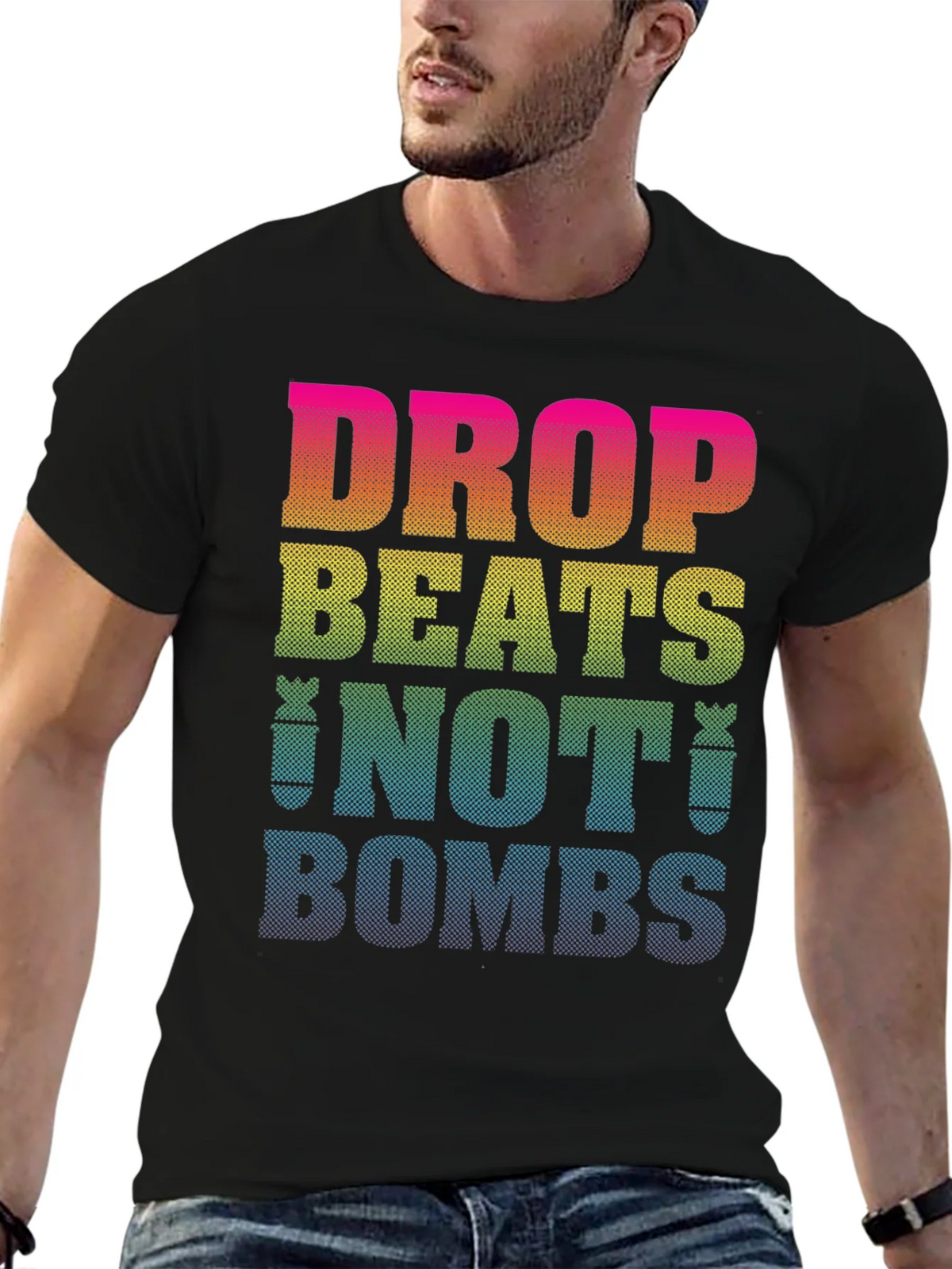 Drop Beats Not Bombs Graphic T-Shirt product image 6