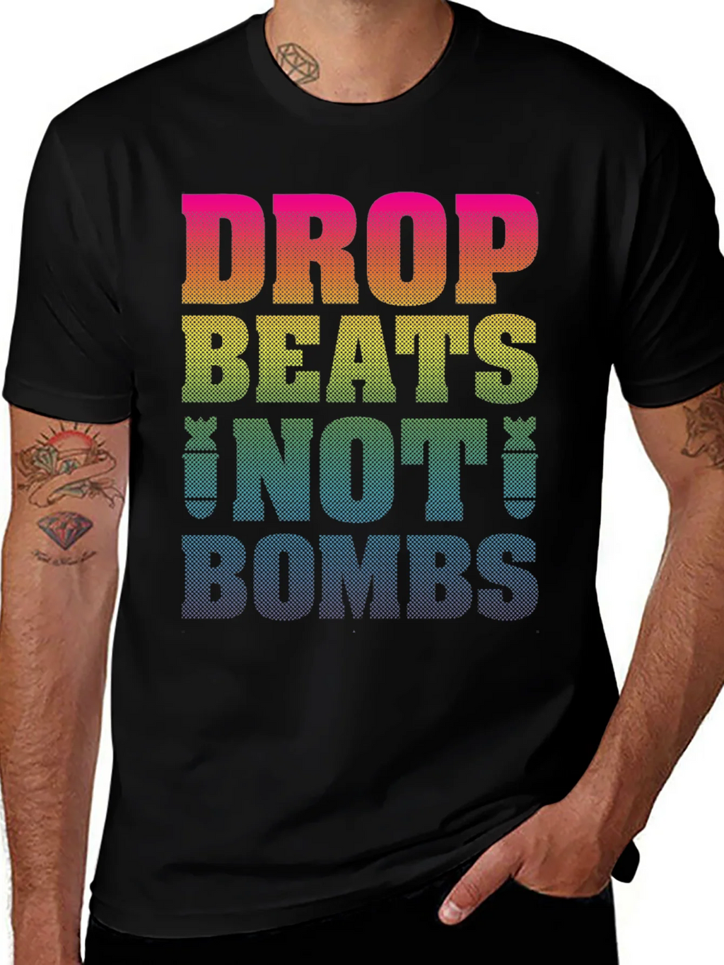 Drop Beats Not Bombs Graphic T-Shirt product image 1