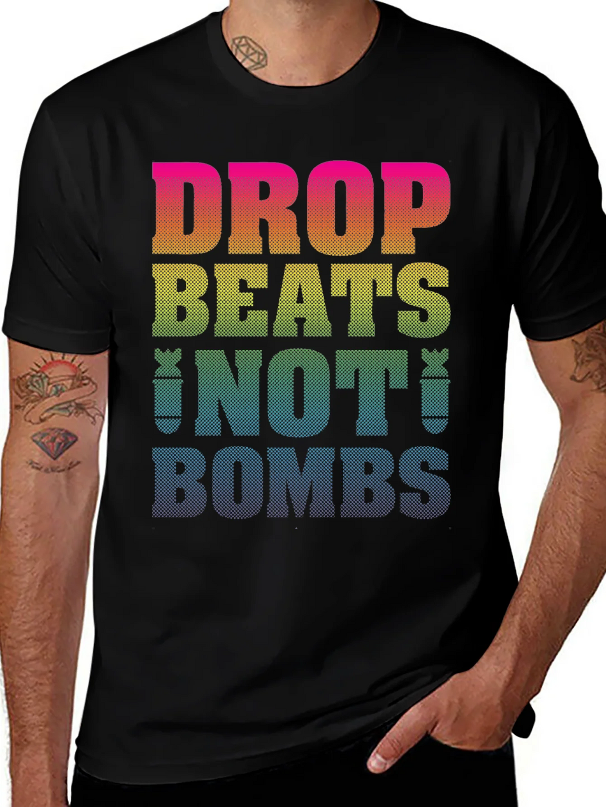 Drop Beats Not Bombs Graphic T-Shirt product image 1
