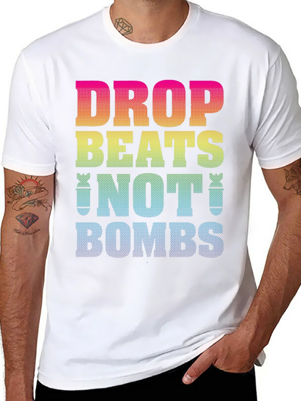 Drop Beats Not Bombs Graphic T-Shirt product image 7