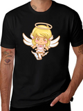 Cute Angel Graphic Black T-Shirt product image 1