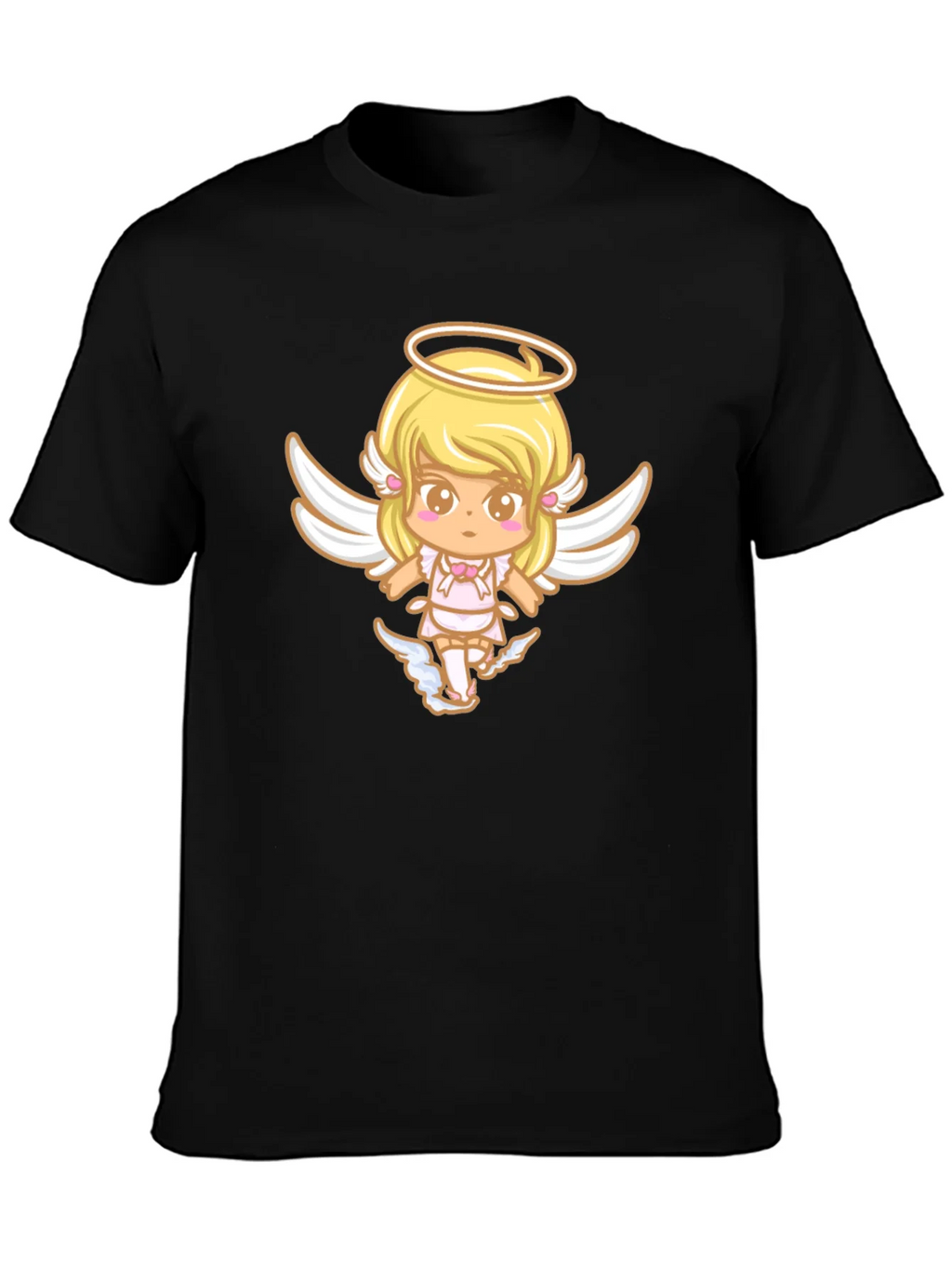 Cute Angel Graphic Black T-Shirt product image 3