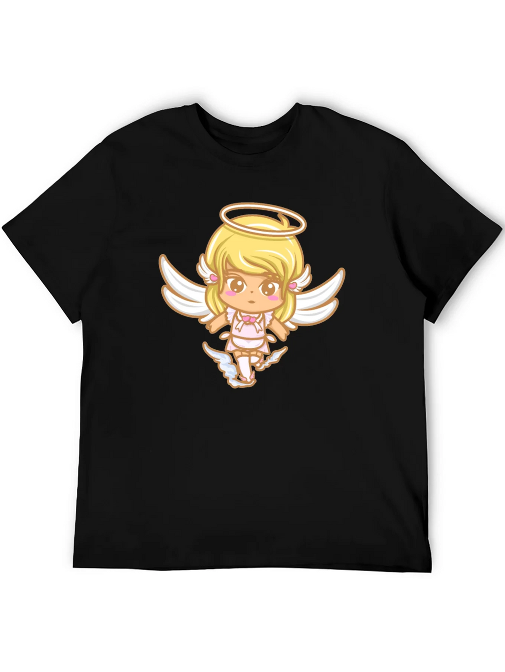 Cute Angel Graphic Black T-Shirt product image 5