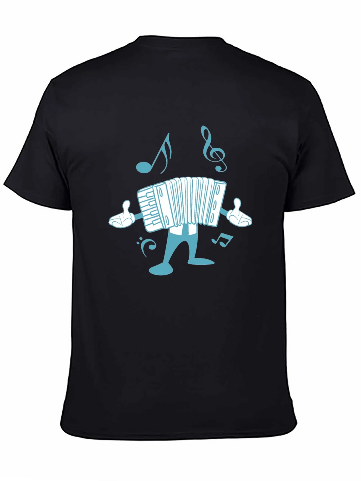 Accordion Cartoon Black T-Shirt product image 3