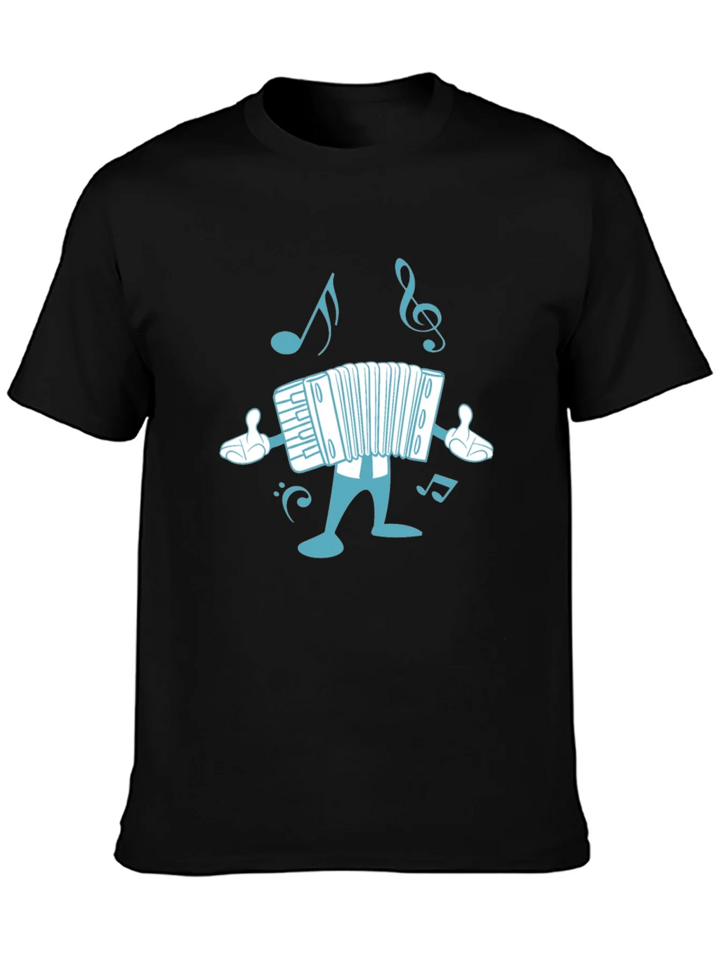 Accordion Cartoon Black T-Shirt product image 2