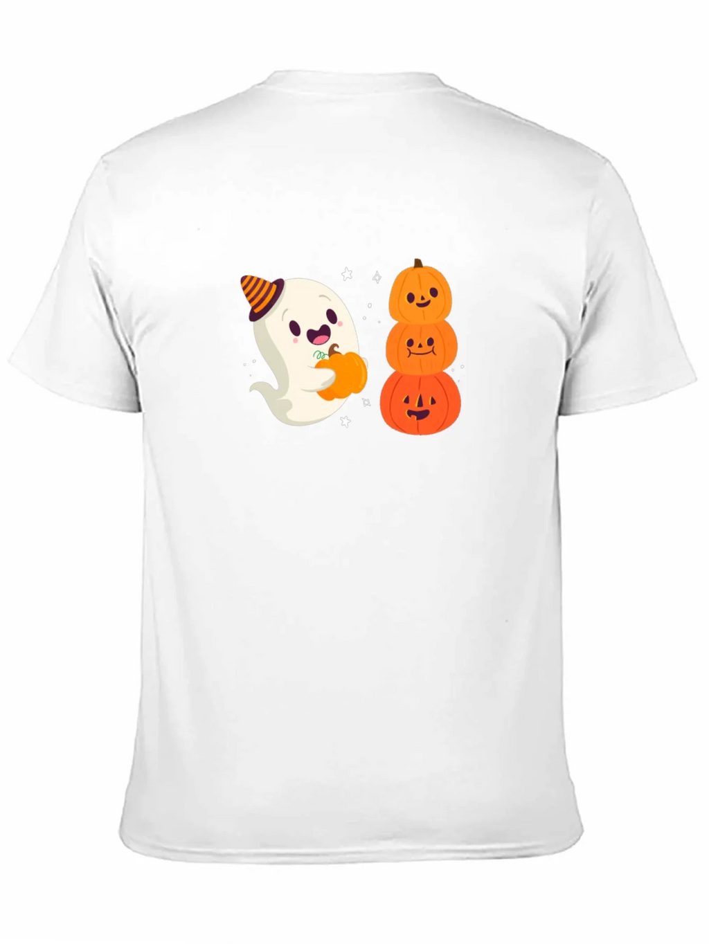 Halloween Ghost & Pumpkins Black T-Shirt product image 10