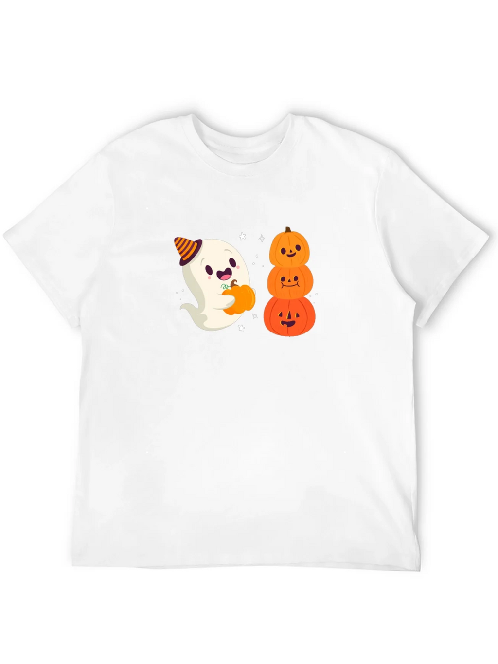 Halloween Ghost & Pumpkins Black T-Shirt product image 11