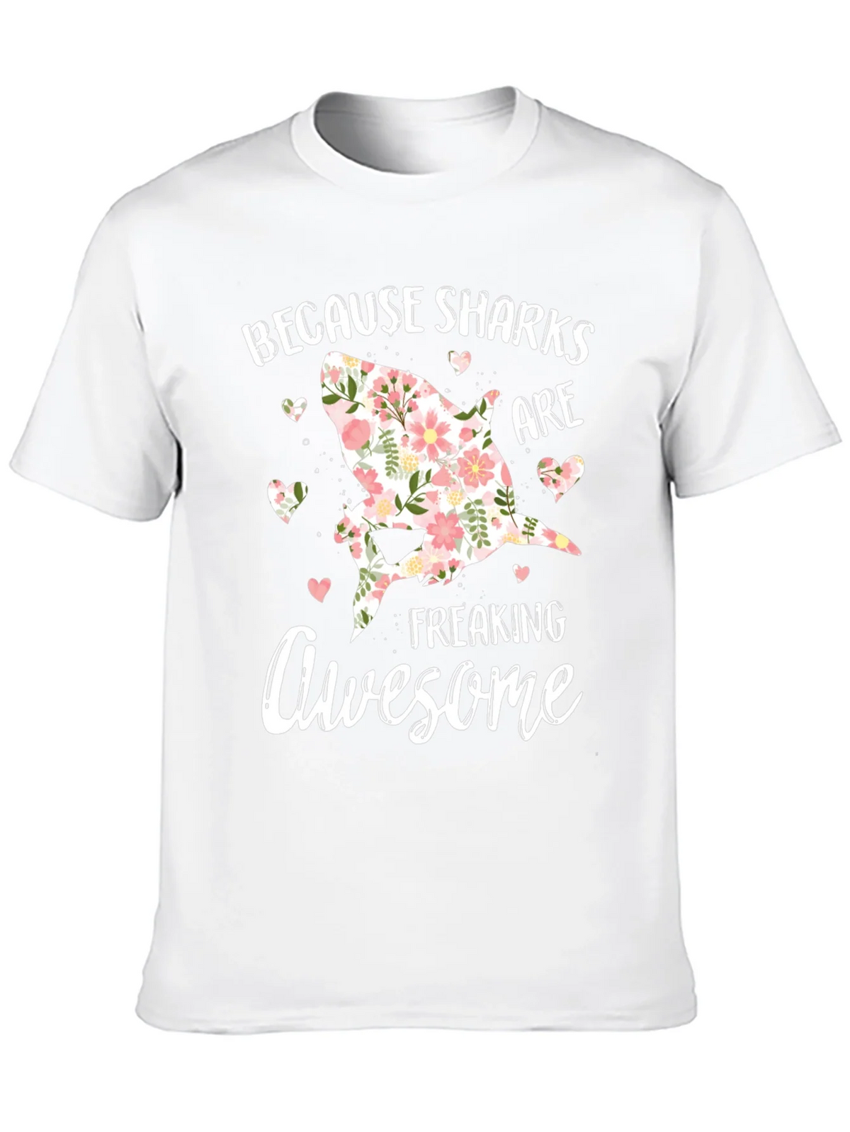 Floral Shark Graphic T-Shirt - Because Sharks Are Awesome product image 9