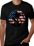 Patriotic Skater T-Shirt - American Flag Design product image 1