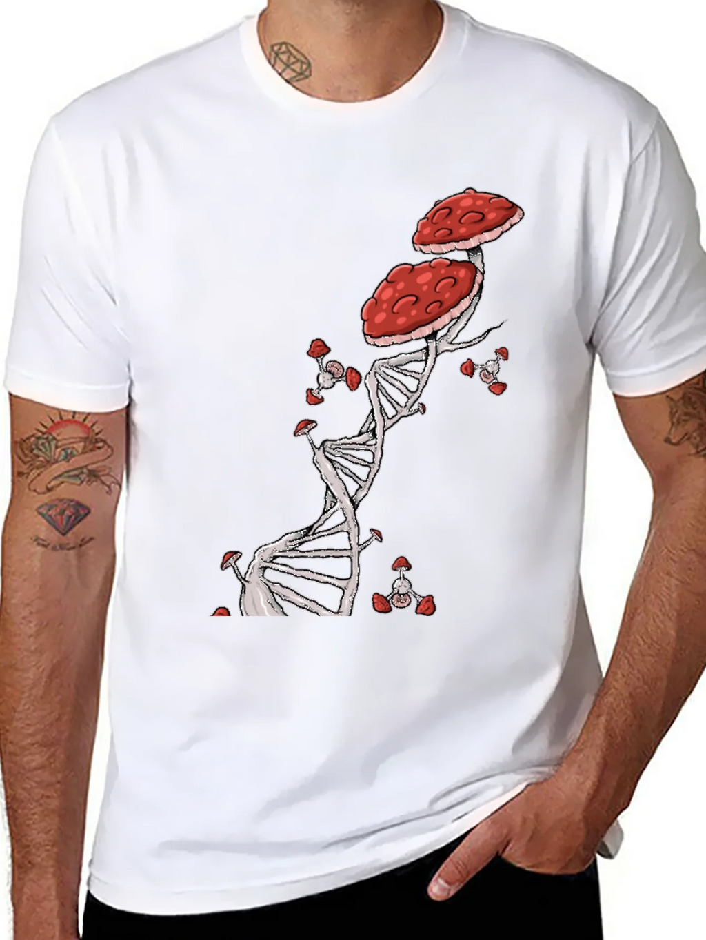 Mushroom DNA T-Shirt - Nature & Science Fusion product image 7